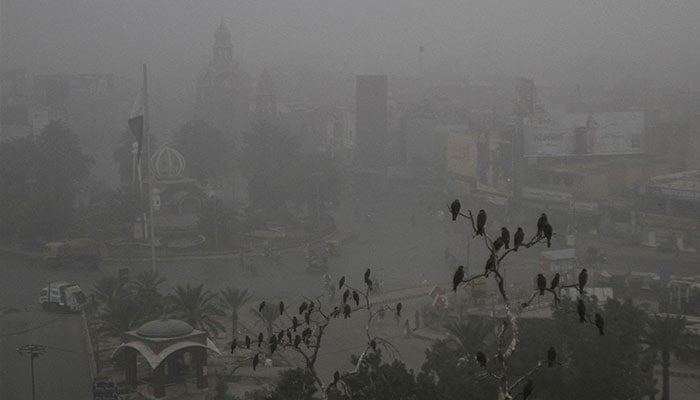 A street is shrouded in smog amid air pollution, during a morning in Multan, on November 15, 2024. — Reuters