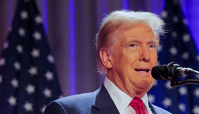 US President-elect Donald Trump speaks as he meets with House Republicans on Capitol Hill in Washington, US, November 13, 2024. — Reuters