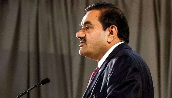 Indian billionaire Gautam Adani speaks during an inauguration ceremony after the Adani Group completed the purchase of Haifa Port earlier in January 2023, in Haifa port, Israel, January 31, 2023. — Reuters