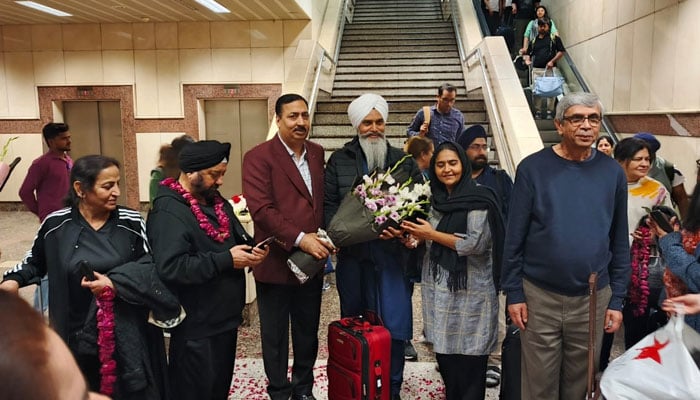 Overseas Pakistanis Foundation Chairman Syed Qamar Raza welcomes delegation at Lahore’s Allama Iqbal International Airport on November 22, 2024.