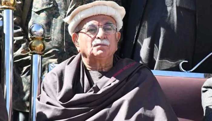 Pashtunkhwa Mili Awami Party (PkMAP) Chairman Mahmood Khan Achakzai is participating in a protest in Pishin against alleged rigging in the general elections 2024 on February 22, 2024.— X@MKAchakzaiPKMAP