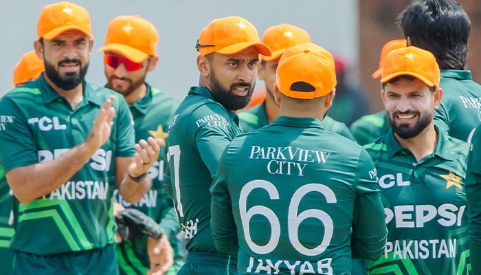 Pakistan cricket team players pictured in action against Zimbabwe on November 24, 2024 at Bulawayo, Zimbabwe. — Facebook/PCB