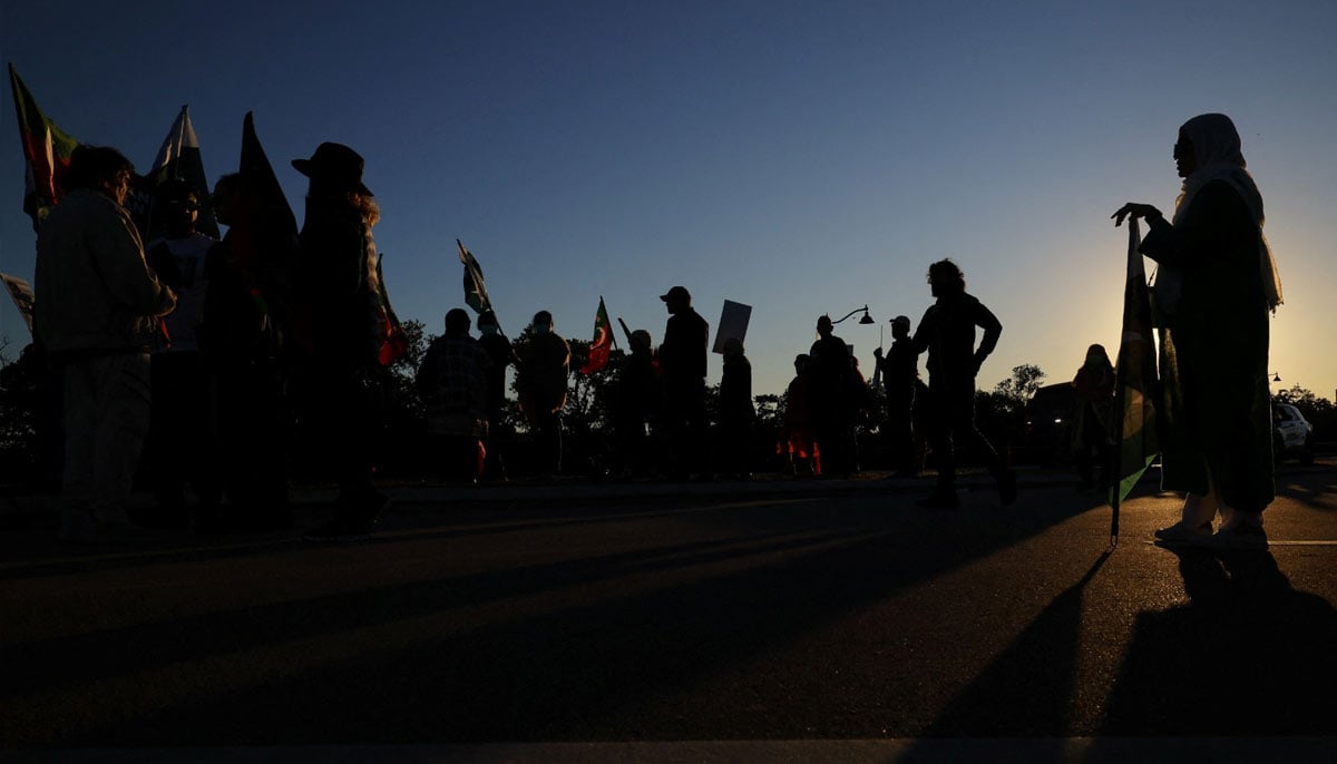 Demonstrators gather in support of PTI founder Imran Khan in Palm Beach, November 23, 2024. — Reuters