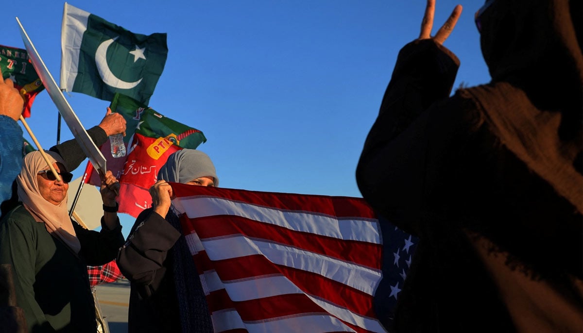 Imran Khan supporters gather outside US President-elect Donald Trumps residence Florida, November 23, 2024. — Reuters