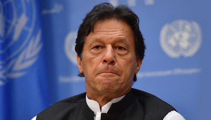 Former prime minister Imran Khan speaks during a press conference at United Nations Headquarters in New York, United States, September 24, 2019. — AFP