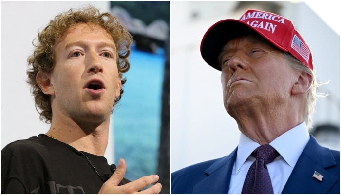 A combination of images shows Meta CEO Mark Zuckerberg (left) and US President-elect Donald Trump. — Reuters/File