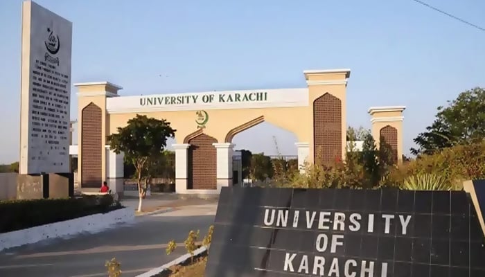 The Silver Jubilee gate of the University of Karachi. — APP/File