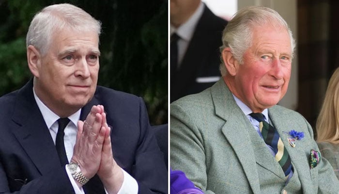 King Charles shakes down Prince Andrew in public