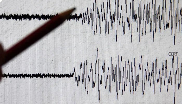 An earthquake measuring scale reading the intensity of an earthquake in this image. — X/@AFP