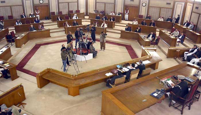 Balochistan Assembly Speaker Abdul Khaliq Achakzai presiding a Balochistan Assembly Session on February 29, 2024. — INP