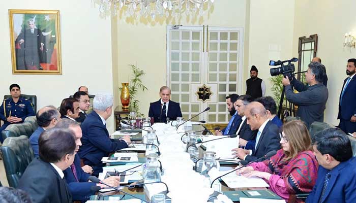 Prime Minister Shehbaz Sharif chairs review meeting on law-and-order situation in Islamabad, November 28, 2024. — APP