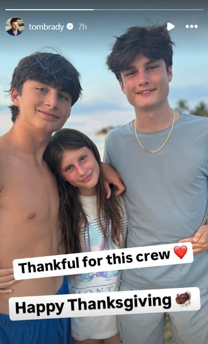 Tom Brady shares glimpse from Thanksgiving with his kids