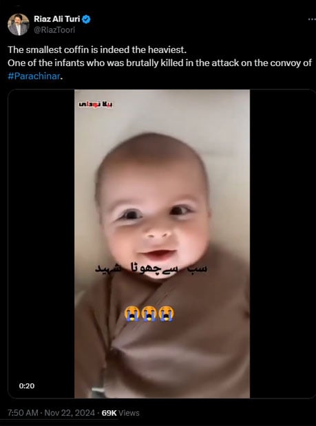 Fact-check: Viral video of baby misattributed to Kurram violence