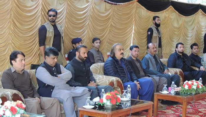 Khyber Pakhtunkhwa Chief Minister Ali Amin Gandapur attends grand jirga, organised in Kohat, in wake of deadly clashes in Kurram district, November 30, 2024. — Reporter