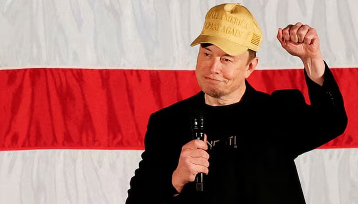 Tesla CEO and X owner Elon Musk, who supports Republican presidential nominee former US President Donald Trump, gestures as he speaks about voting during an America PAC Town Hall in Folsom, Pennsylvania, US, October 17, 2024. — Reuters