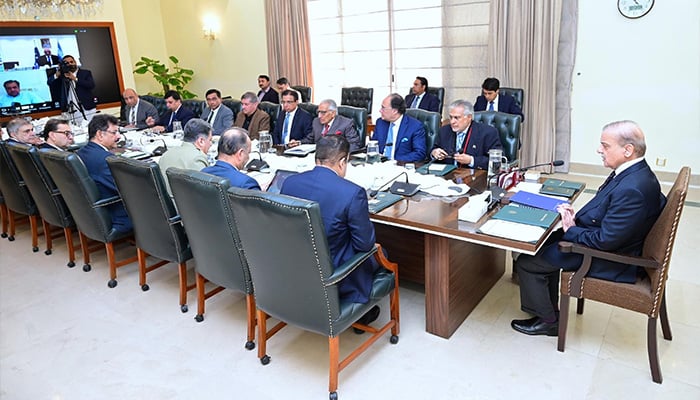 PM Shehbaz Sharif chairs a review meeting regarding Saudi Arabias investments in various sectors in Pakistan on December 2, 2024. — PID