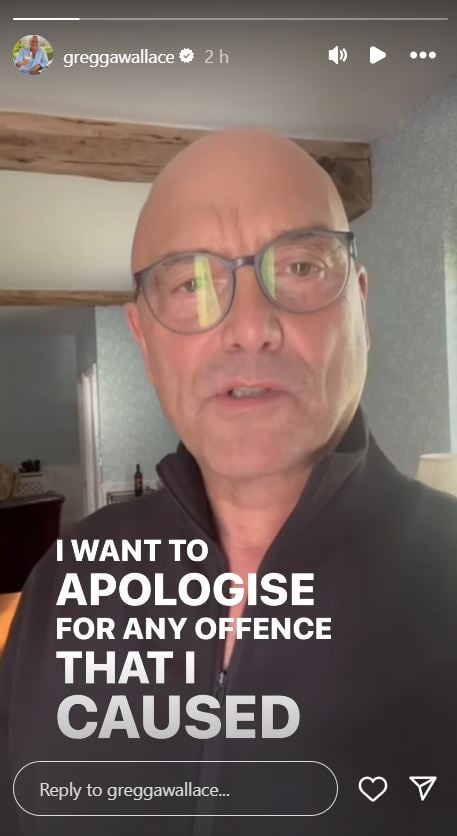 Gregg Wallace issues apology for any offence caused