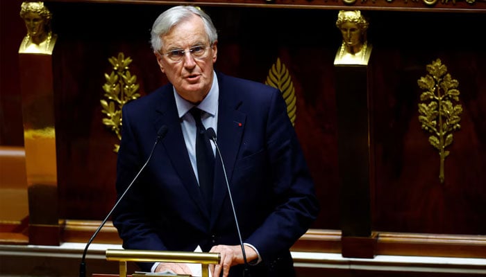 French Prime Minister Michel Barnier delivers a speech during a debate on the 2025 Social Security Financing bill (PLFSS) at the National Assembly in Paris, France, December 2, 2024. — Reuters