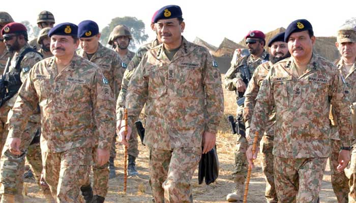 COAS General Asim Munir pictured during his visit of a field training exercise near Narowal and Sialkot in this image released on December 3, 2024. — ISPR