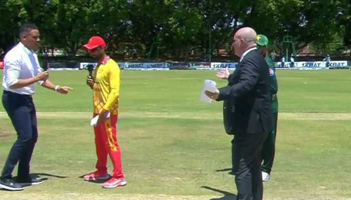 Zimbabwe skipper Sikandar Raza speaks at the toss during the second T20I against Pakistan on December 3, 2024. — Screengran via Geo News