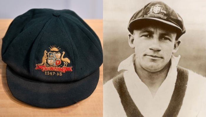 Australian great Don Bradman could be seen wearing his cap in this undated photo. — Facebook/Australian Mens Cricket Team