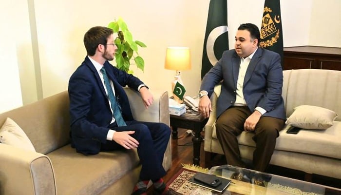 Google’s Government Affairs and Public Policy Lead for South Asia Kyle Gardner (L) in a meeting with Minister of State and Special Assistant to prime minister on digital media Fahd Haroon on December 3, 2024. — Supplied