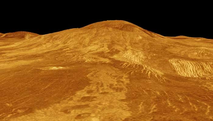 An undated image shows a computer-generated 3D model of Venus surface provided by Nasas Jet Propulsion Laboratory shows the volcano Sif Mons which is exhibiting signs of ongoing activity. — Reuters/File