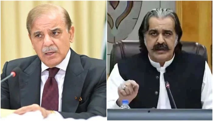 Prime Minister Shehbaz Sharif (left) and KP Chief Minister Ali Amin Gandapur. — PID/Facebook/Ali Amin Khan Gandapur/Files