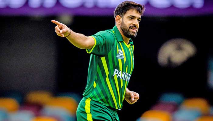 Pakistans Haris Rauf celebrates his wicket of Afganistans Azmatullah Omarzai during the ICC mens Twenty20 World Cup 2022 cricket warm-up match between Afghanistan and Pakistan at the Gabba in Brisbane on October 19, 2022. — AFP