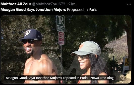 Jonathan Majors and Meagan Good announce their engagement in November 2024