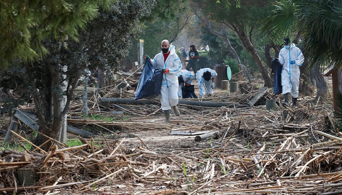 Volunteers collect rubbish and plastics at the port of Catarroja near the Albufera lake, full of waste and rubbish that was washed into the natural park after the heavy flooding last October, in Catarroja, Valencia, Spain, November 30, 2024. — Reuters