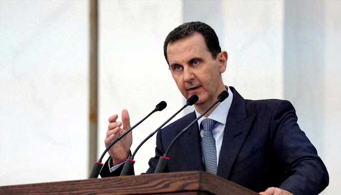 Former Syria President Bashar al-Assad addresses the new members of parliament in Damascus, Syria on August 12, 2020. — Reuters