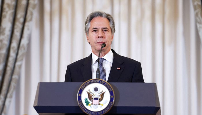 US Secretary of State Antony Blinken delivers remarks during the release of the 2024 Trafficking in Persons (TIP) Report at the State Department in Washington, US, June 24, 2024. — Reuters