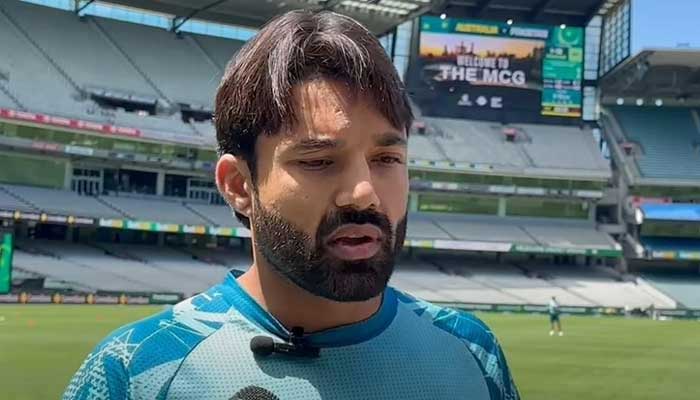 Pakistan white-ball captain Mohammad Rizwan speaks to the media before a match in this undated image. — Screengrab via YouTube@pakistancricket