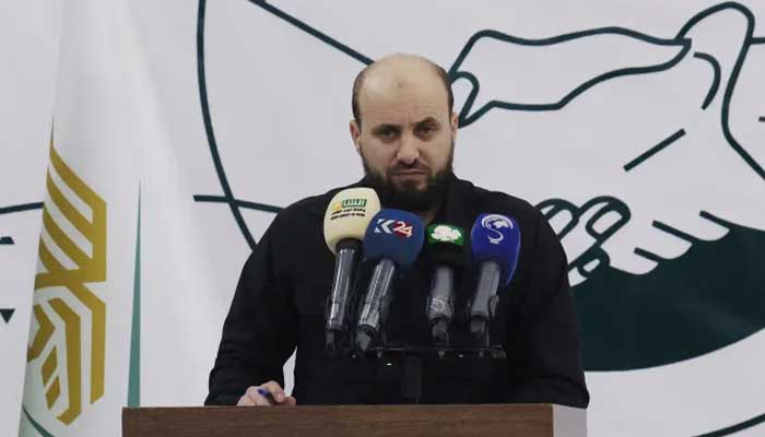 Mohamed Bashir, who heads HTSs so-called Salvation Government, holds a press conference in the rebel-held northwestern Syrian city of Idlib on November 28, 2024. — AFP