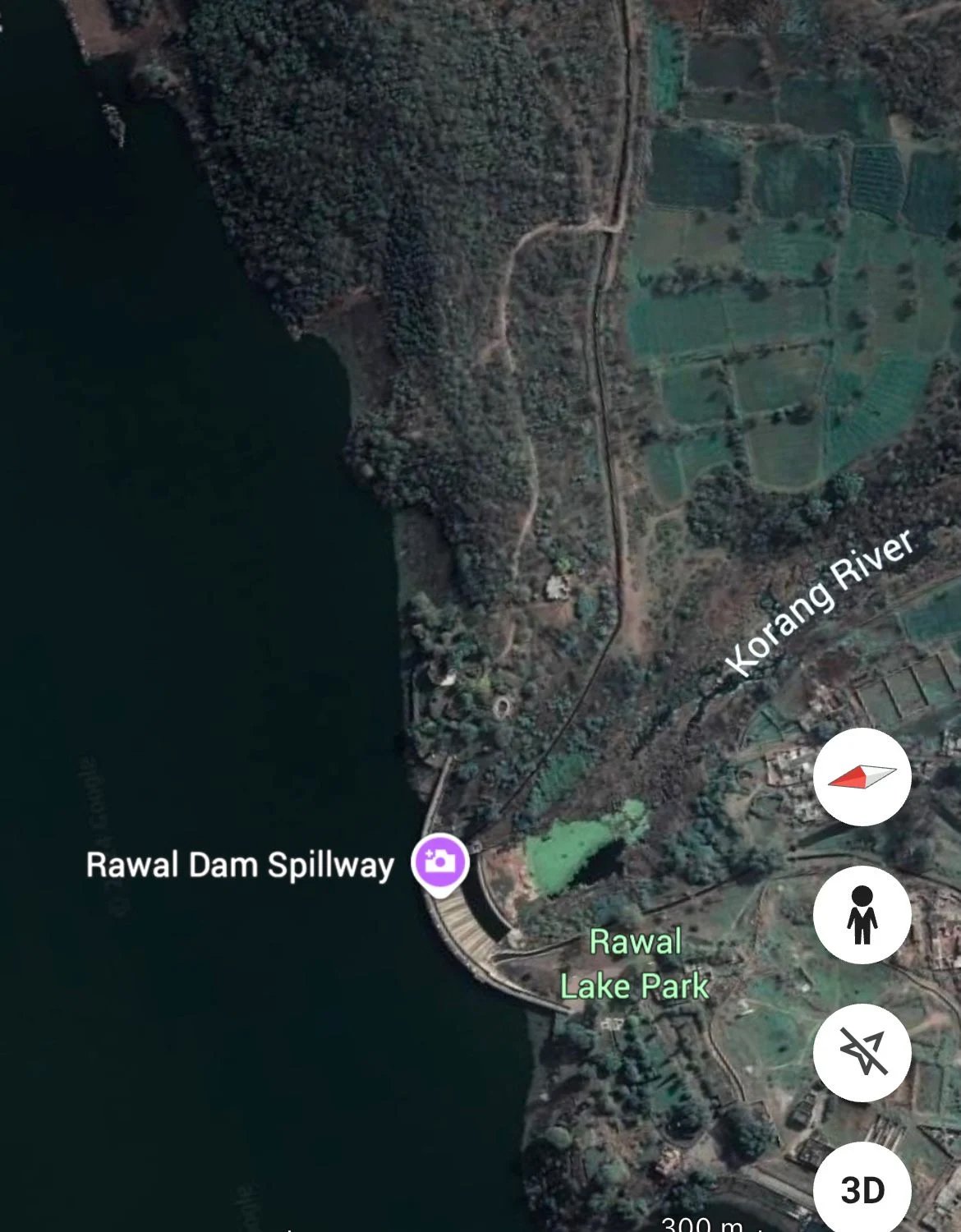 Google Earth image of the left side of the Rawal Dawn taken in 2023 before the construction began.