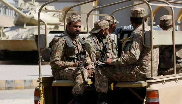 Pakistan Army personnel can be seen patrolling in this undated image. — Reuters/File