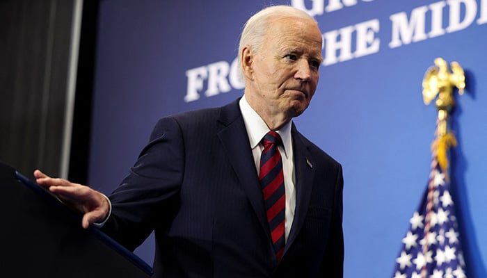 US President Joe Biden leaves after delivering remarks on the economy at the Brookings Institution in Washington, DC, US December 10, 2024. — Reuters