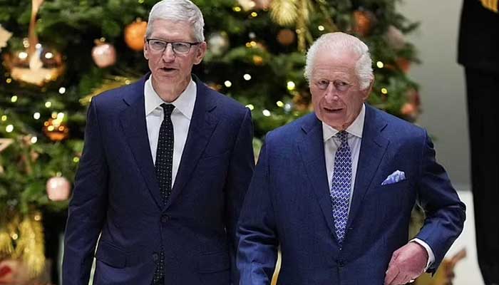 King Charles visits Apple headquarters