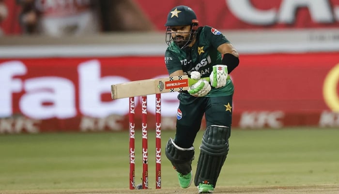 Pakistans captain Mohammad Rizwan plays a shot against South Africa during the 1st T20I on December 10, 2024 at the Kingsmead Cricket Stadium, Durban, South Africa. — AFP