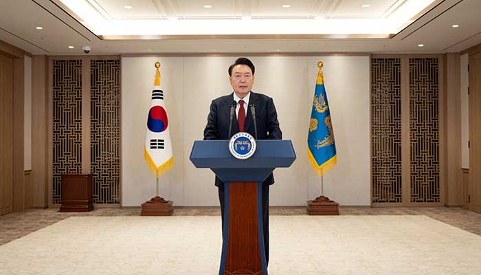 South Korean President Yoon Suk Yeol delivers an address to the nation at the Presidential Office in Seoul, South Korea, December 12, 2024. — Reuters