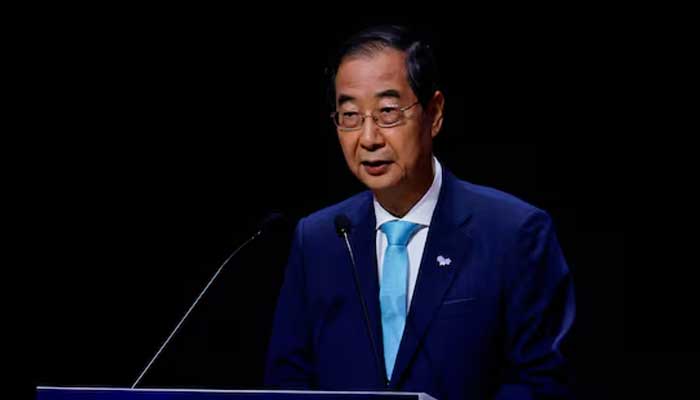 South Korean Prime Minister Han Duck-soo gives a speech during the opening ceremony of the AI Global Forum in Seoul on May 22, 2024. — Reuters