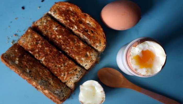 A breakfast plate of boiled eggs and toast is pictured in London, Britain, July 22, 2018. — Reuters