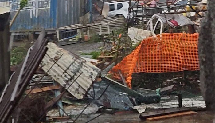 A view shows damage caused by the Cyclone Chido, in Kaweni, Mayotte, France in this screengrab from a social media video, obtained by Reuters on December 14, 2024. — Reuters