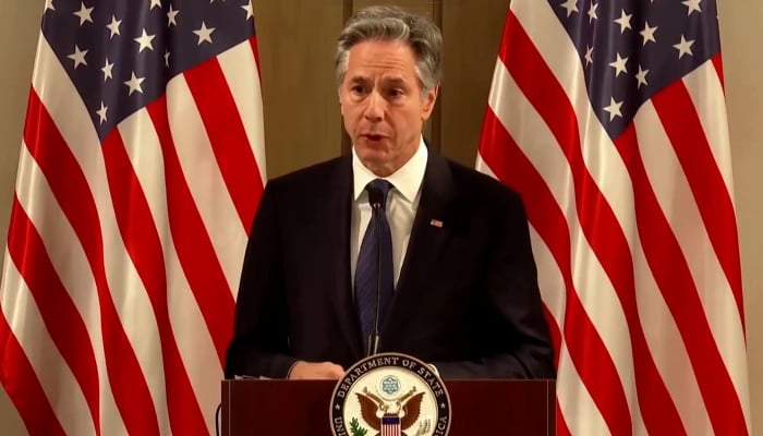 US Secretary of State Antony Blinken speaking at a news conference on December 14, 2024. —Screengrab/Reuters