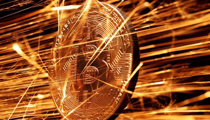 Sparks strike representation of cryptocurrency bitcoin in this illustration taken November 24, 2024. — Reuters