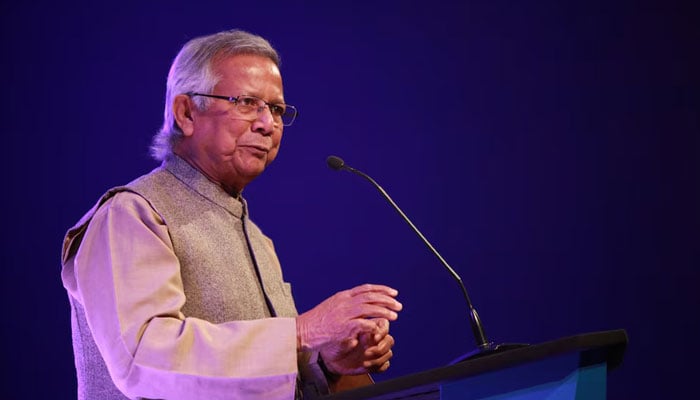 Muhammad Yunus speaks at the Trust Women Conference, London, Britain. — Reuters/File