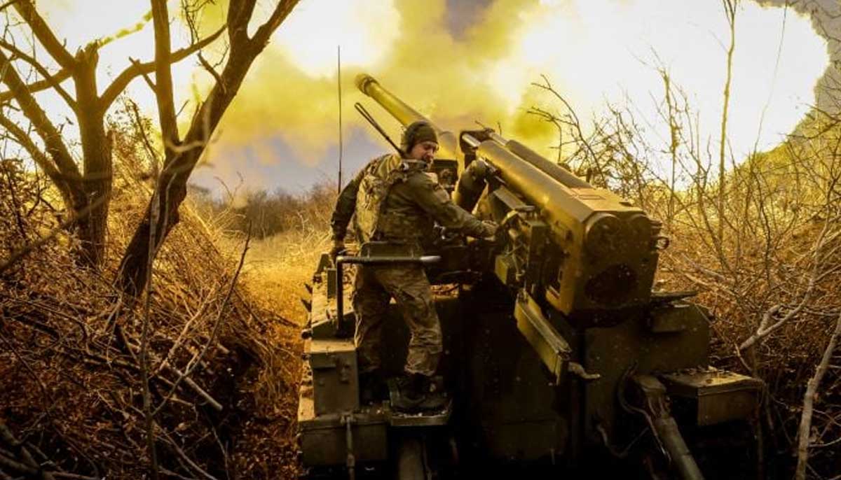 A serviceman of 24th Mechanized brigade named after King Danylo of the Ukrainian Armed Forces fires a howitzer towards Russian troops at a front line, near the town of Chasiv Yar in Donetsk region, Ukraine on November 18, 2024. — Reuters