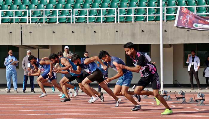 Athletes running during the Quaid-e-Azam Inter-Provincial Games. — Facebook/PakistanSportsBoard