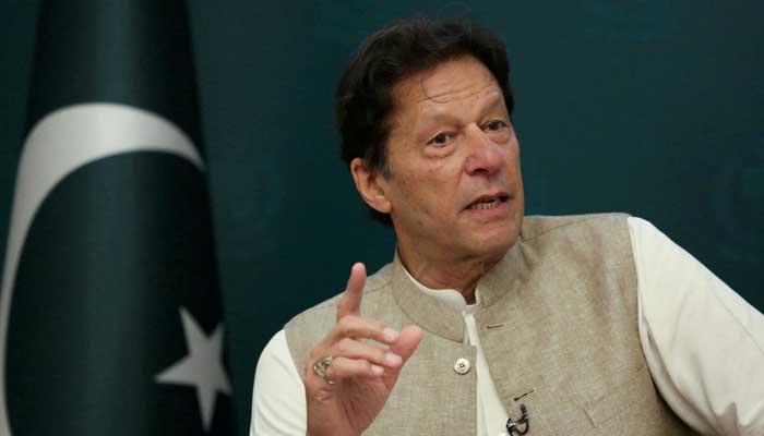 Pakistan Tehreek-e-Insaf founder Imran Khan speaks during a press conference in Islamabad in this undated picture. — Reuters